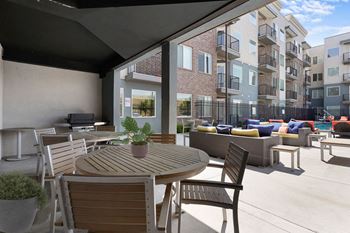 Poolside lounge area
